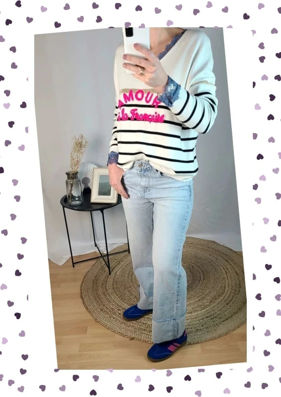 Jean con dobladillo amplio 🍒 - Talla alta / M - Marca Izzy – photo 4